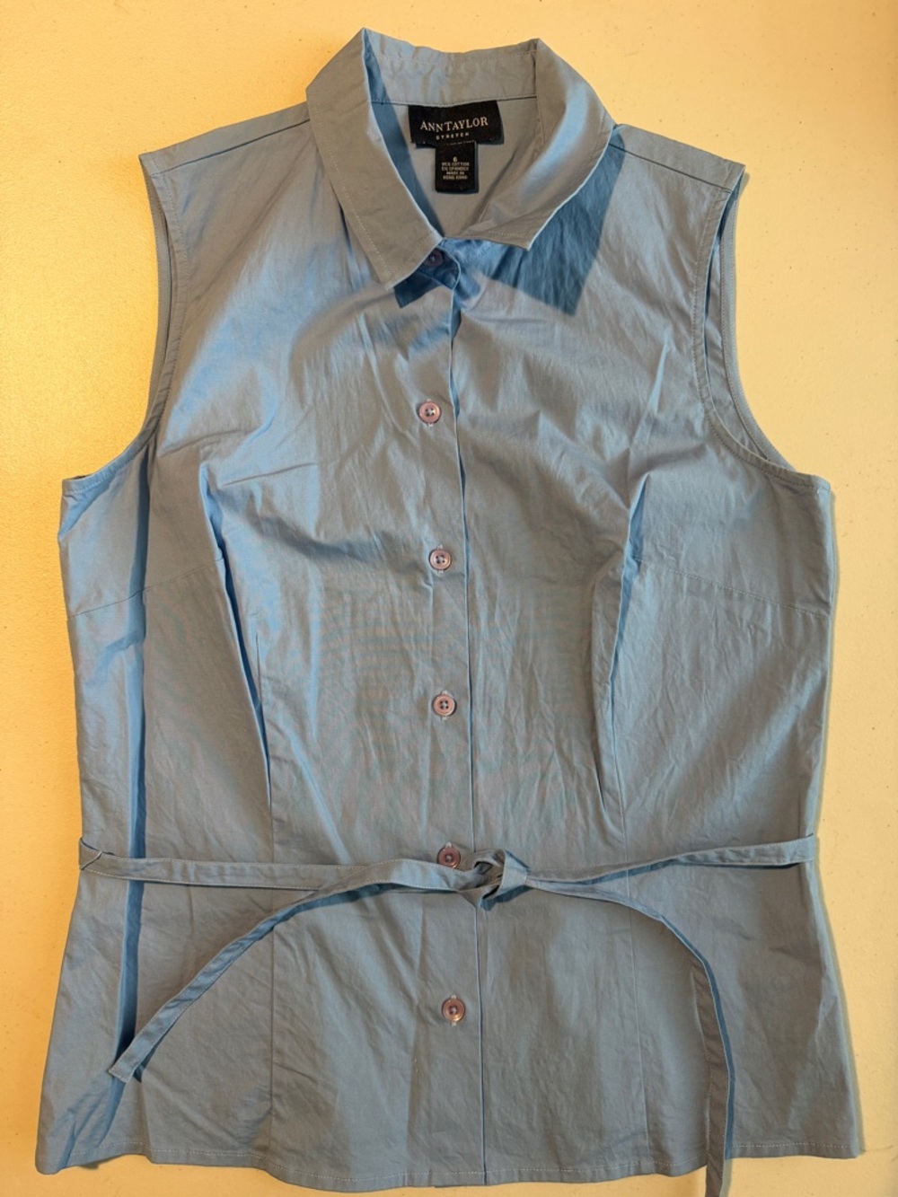 💙🩵ANN TAYLOR Stretch Blue Sleeveless Shirt Blouse